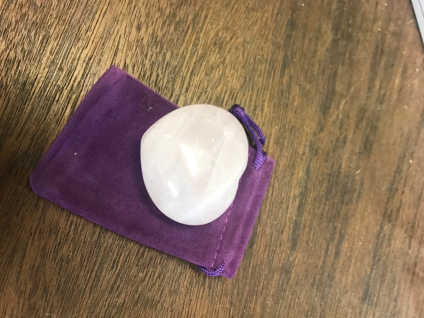 Rose Quartz Heart individual with pouch