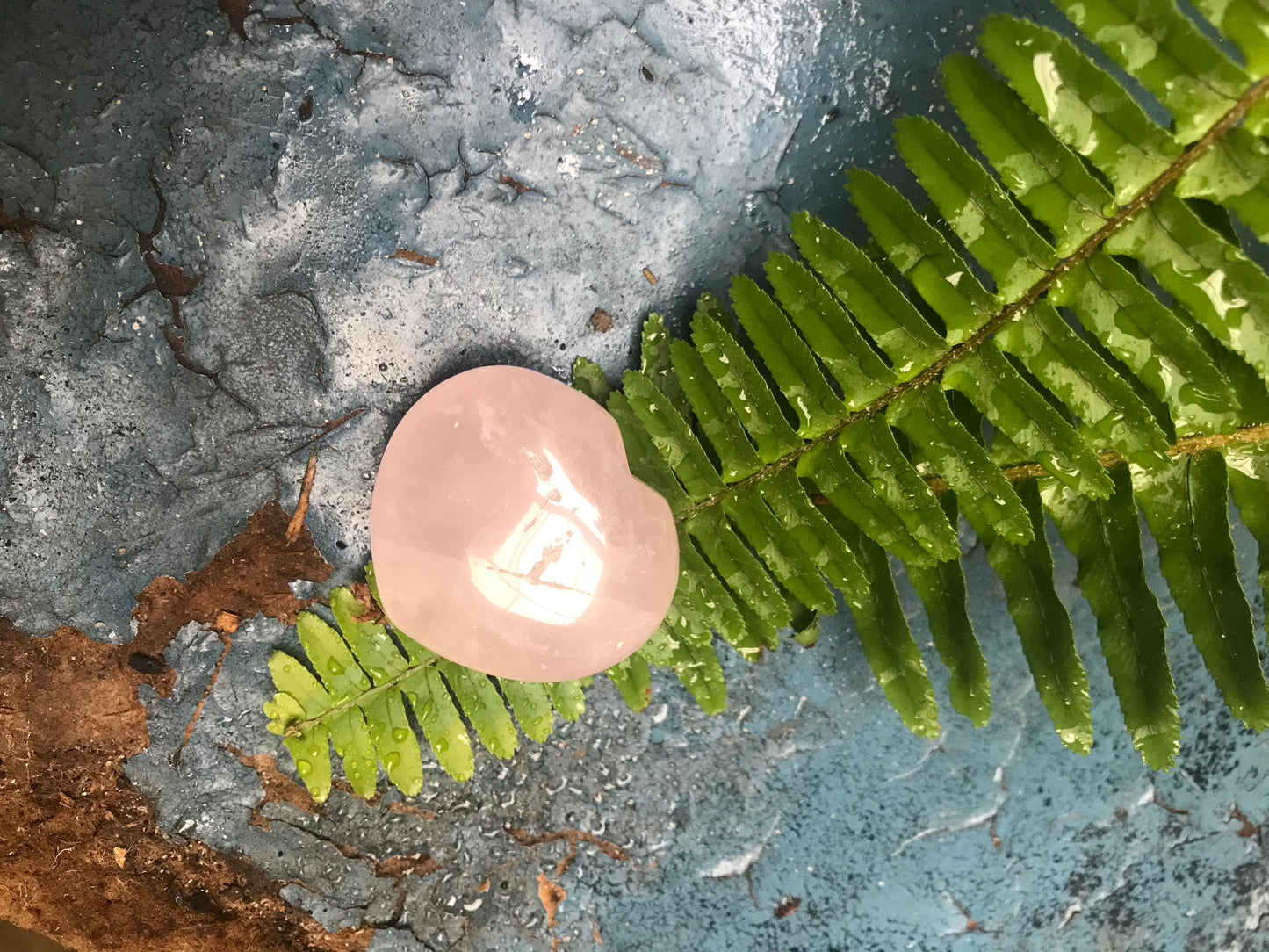Rose Quartz Heart individual with pouch